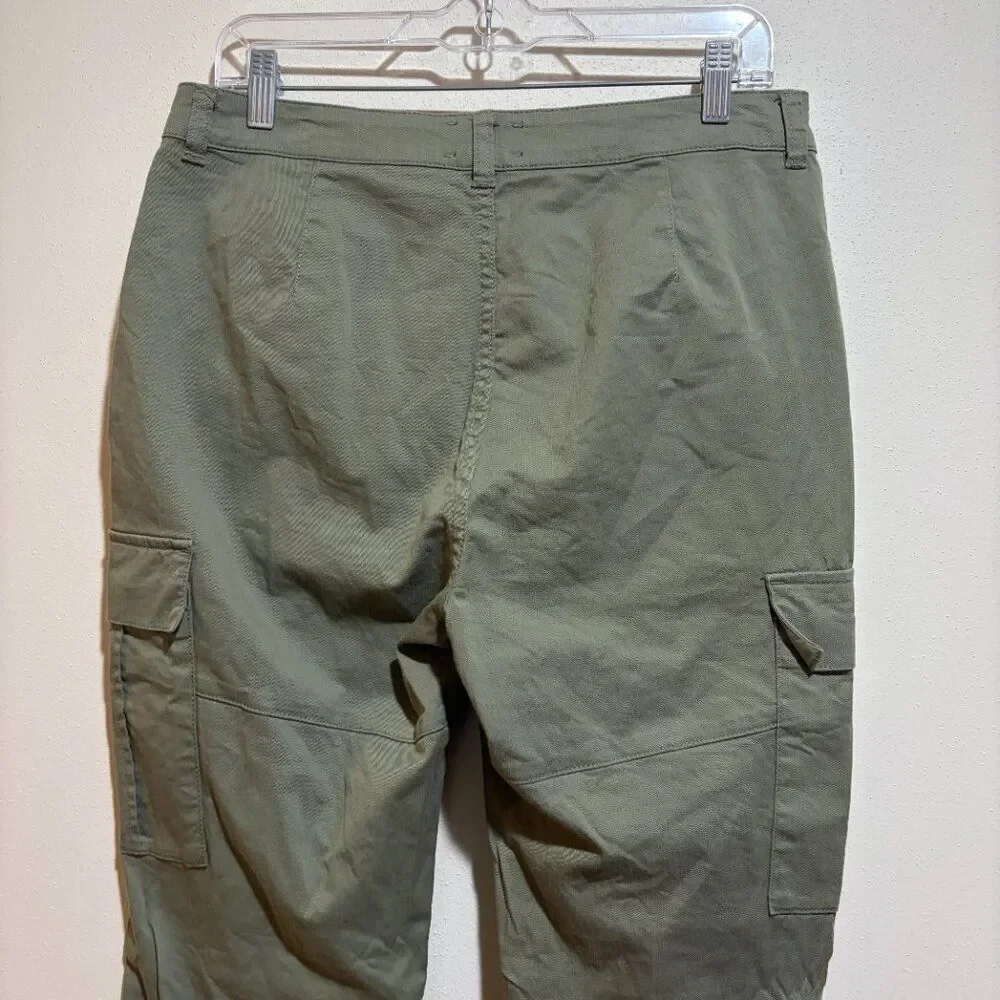 7Diamonds Size 30 10 Nellie Cargo Pants Olive Green Flare Utility